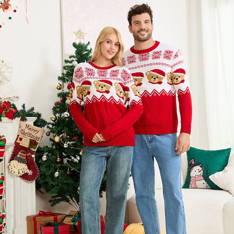 Teddy Bear Fair Isle Matching Family Christmas Sweaters