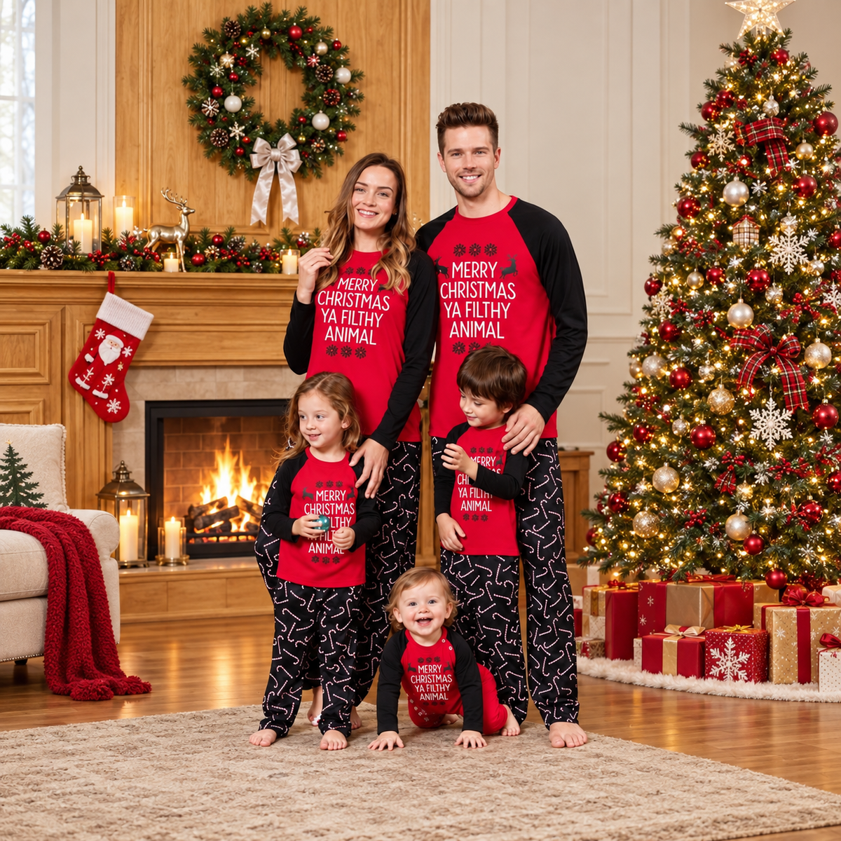 Merry Christmas Ya Filthy Animal Family Matching Christmas Pajamas