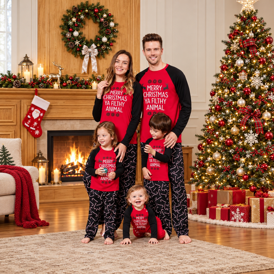 Merry Christmas Ya Filthy Animal Family Matching Christmas Pajamas