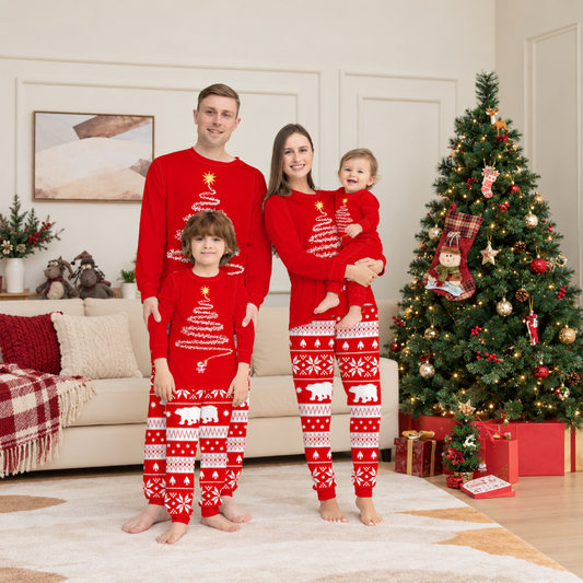 Christmas Tree Glow Family Matching Pajamas