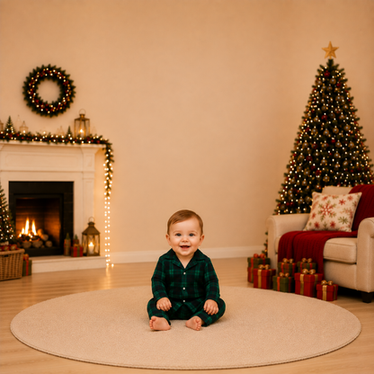 Classic Emerald Plaid Family Matching Christmas pajamas