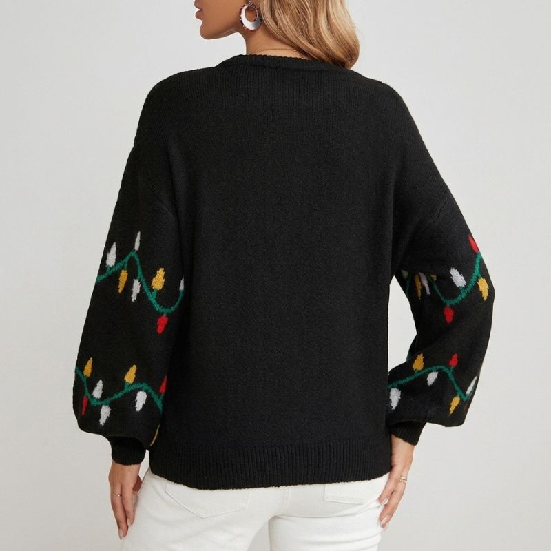 Colorful String Lights Christmas Sweater 