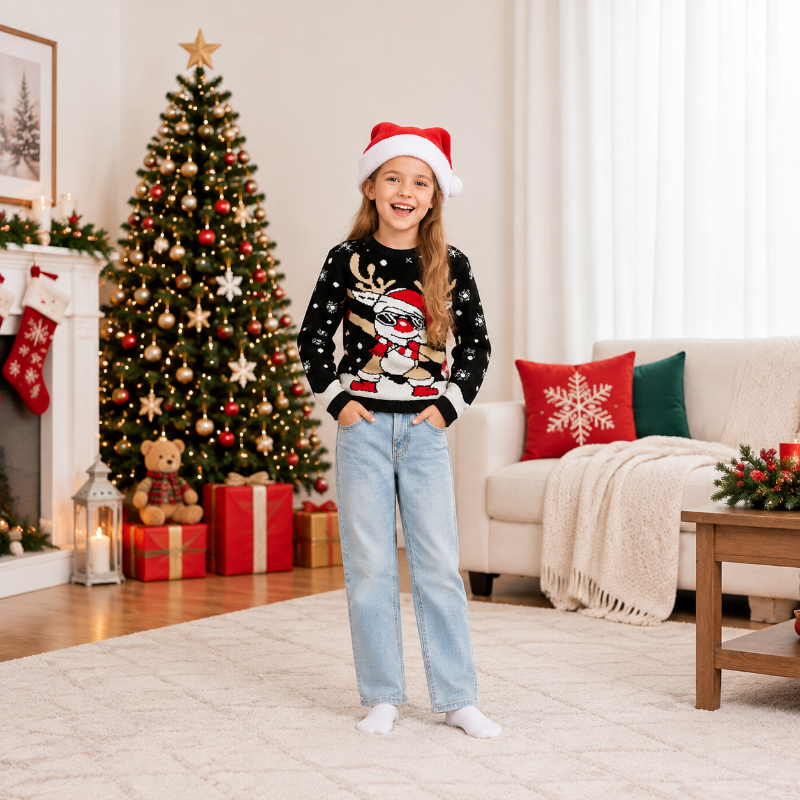 Cool Reindeer Crewneck Family Matching Christmas Sweaters
