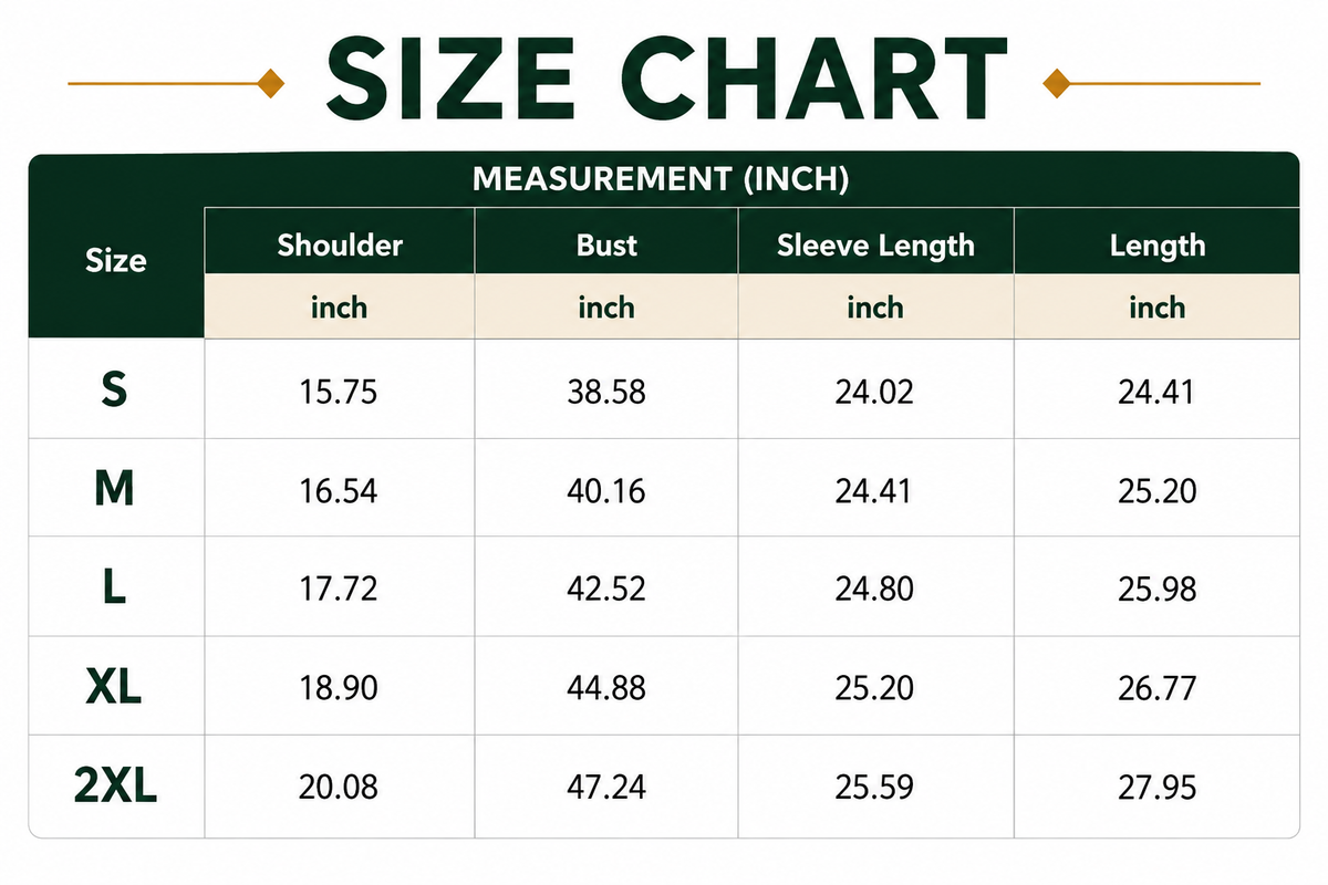 Size Chart Inch
