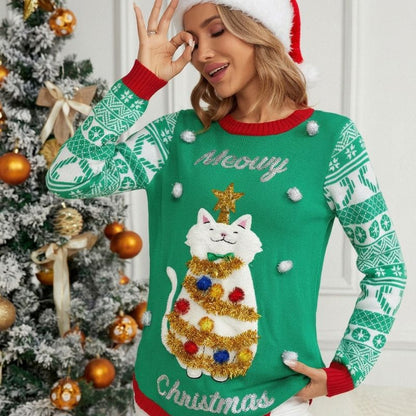 Cute Meowy Christmas Sweater