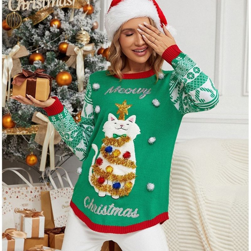 Cute Meowy Christmas Sweater