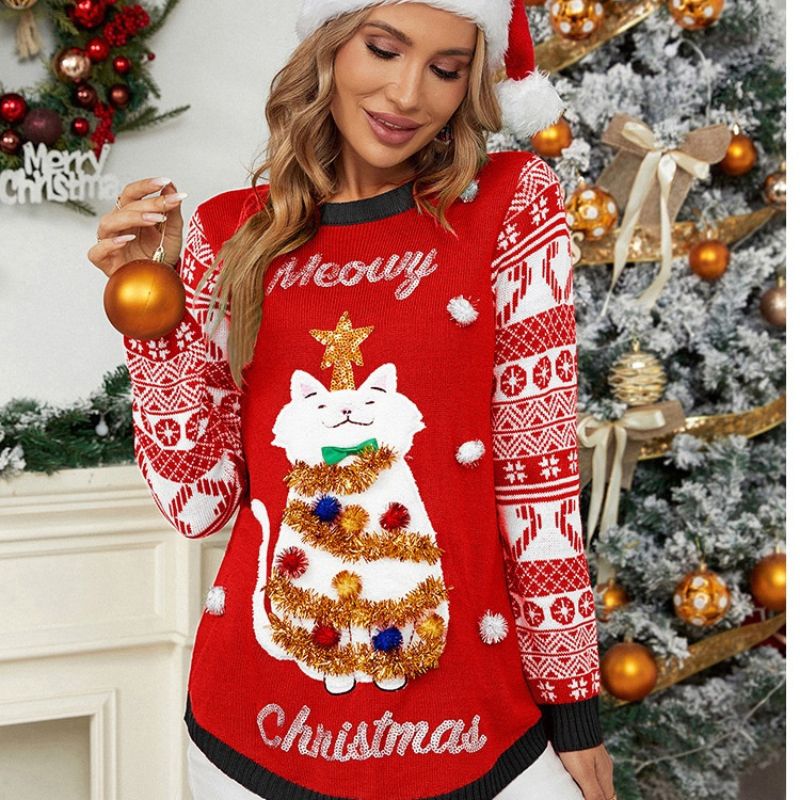 Cute Meowy Christmas Sweater