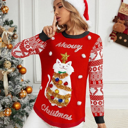 Cute Meowy Christmas Sweater