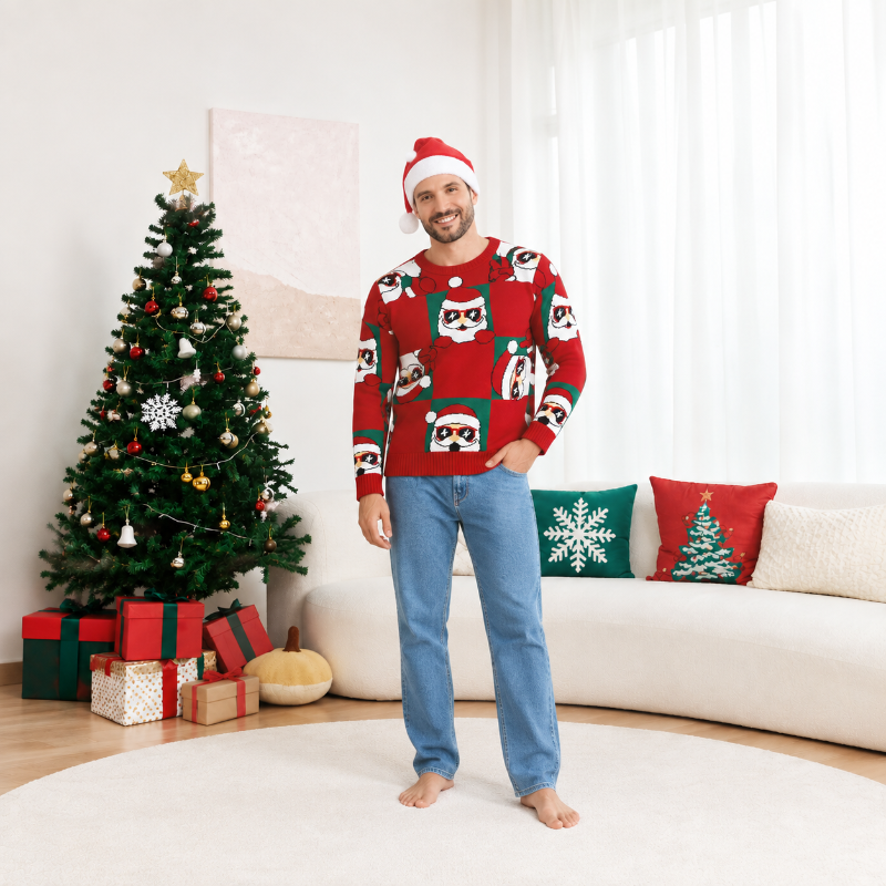 Cute Santa Family Matching Christmas Sweaters
