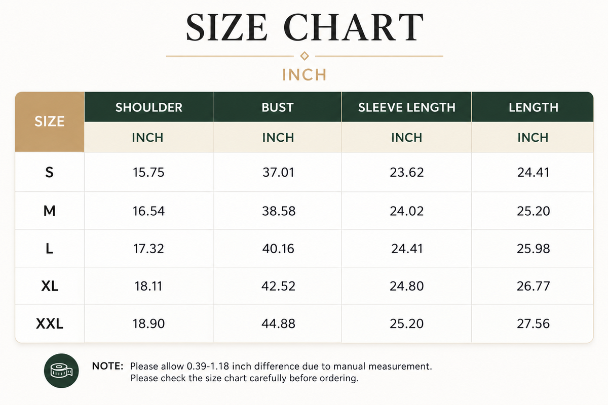 Size Chart Inch