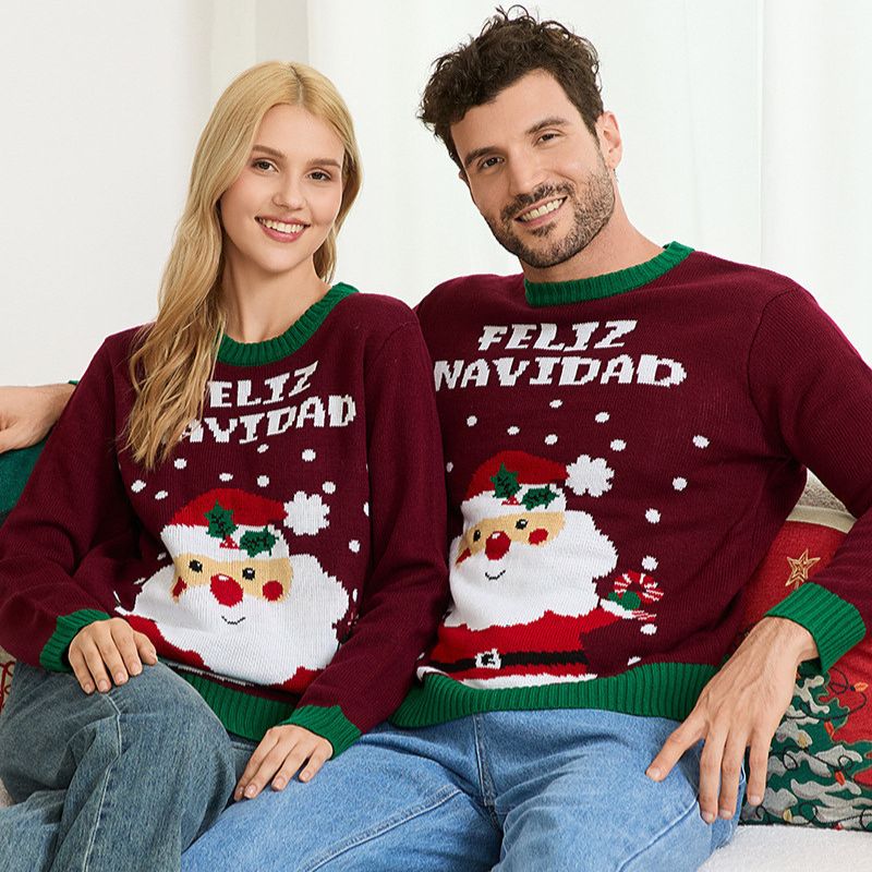 Feliz Navidad Santa Matching Family Christmas Sweaters