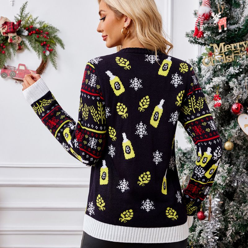 Festive Novelty Santa Claus Graphic Christmas Sweater