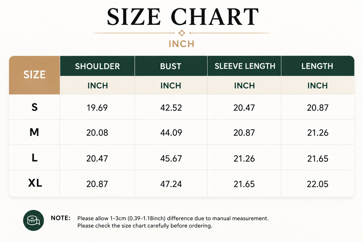 Size Chart Inch