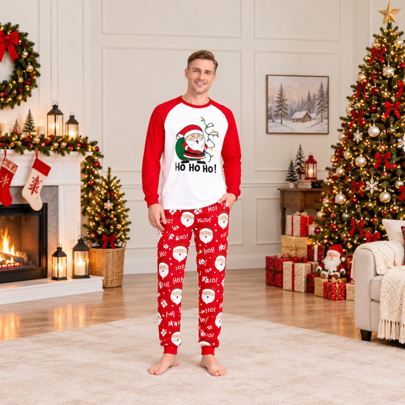 Ho Ho Ho Santa Family Matching Christmas Pajamas