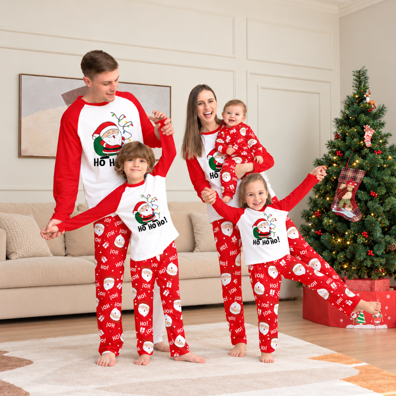 Ho Ho Ho Santa Family Matching Christmas Pajamas
