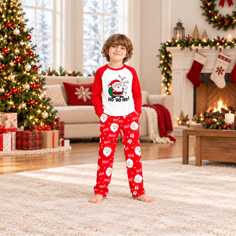 Ho Ho Ho Santa Family Matching Christmas Pajamas