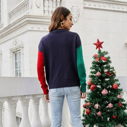 Holiday Harmony Patch Knit Christmas Sweater