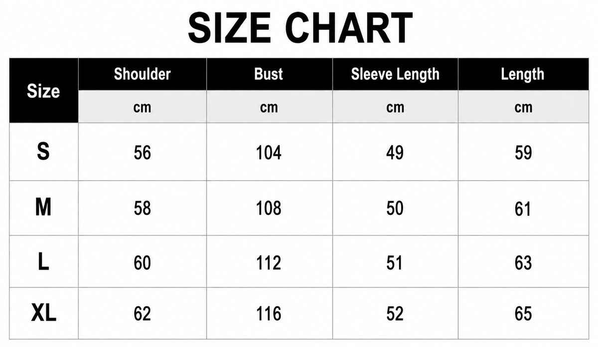 Size Chart CM