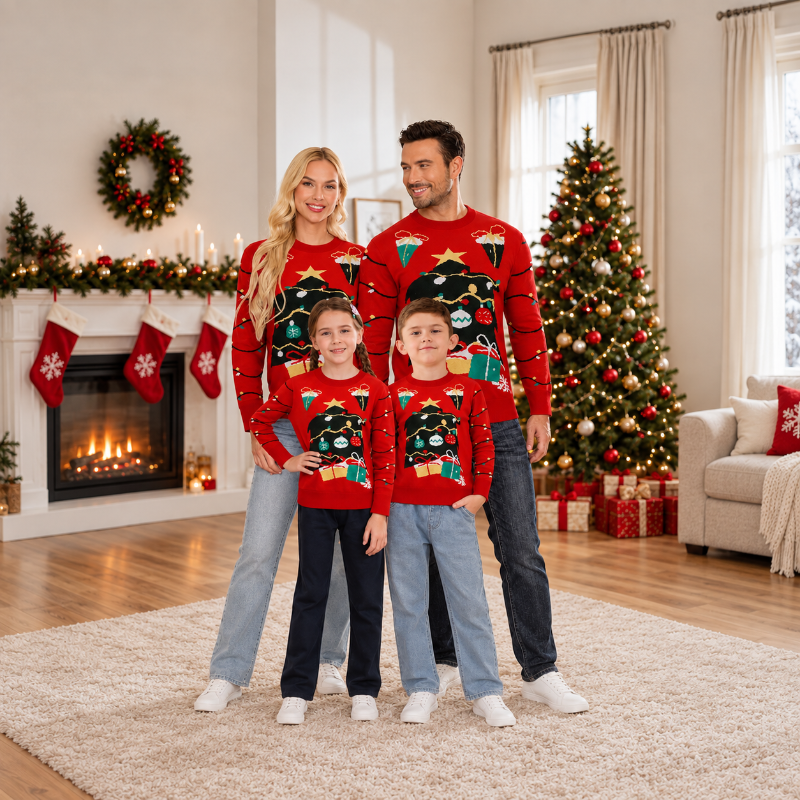 Holiday String Lights Graphic Christmas Sweater
