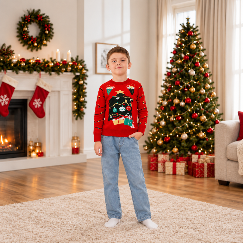 Holiday String Lights Graphic Christmas Sweater
