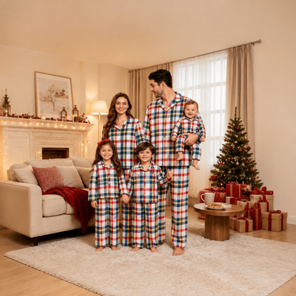 Holiday Tartan Check Family Matching Christmas pajamas