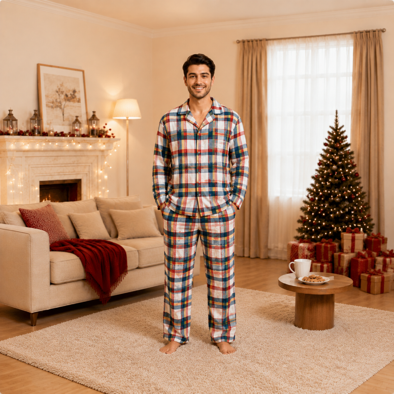 Holiday Tartan Check Family Matching Christmas pajamas