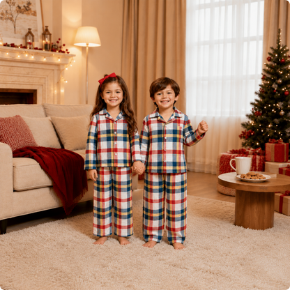 Holiday Tartan Check Family Matching Christmas pajamas