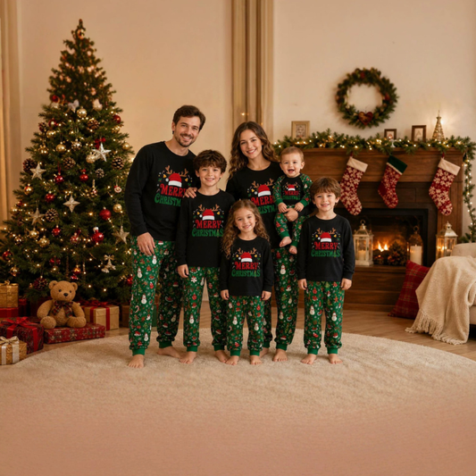 Holly Green Christmas Icons Family Matching pajamas