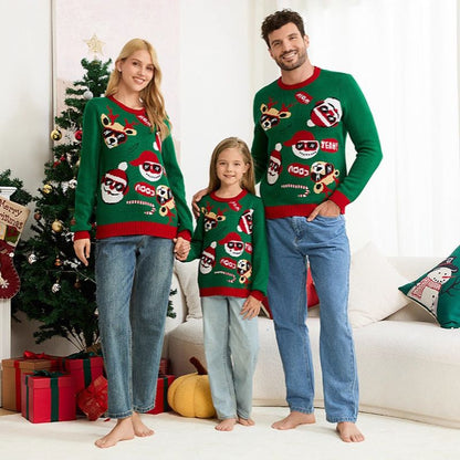 Jolly Santa & Reindeer Matching Family Christmas Sweater