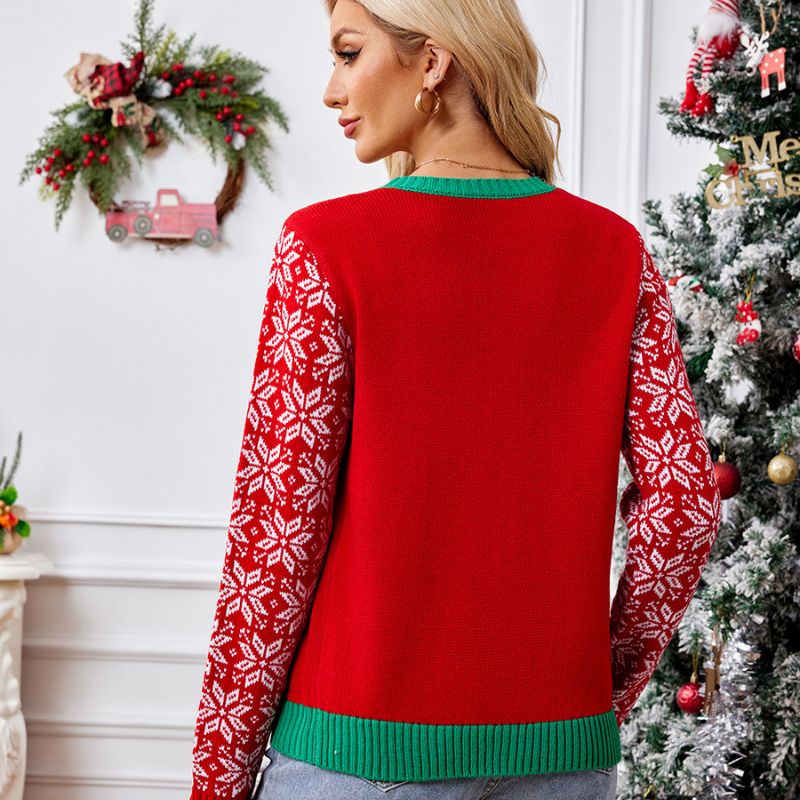 Jolly Xmas Buttoned Christmas Sweater