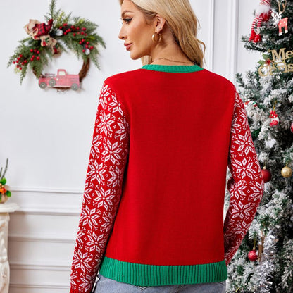 Jolly Xmas Buttoned Christmas Sweater