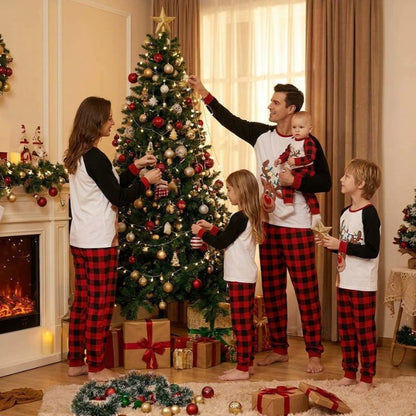 Jolly Reindeer Plaid Family Matching Christmas pajamas