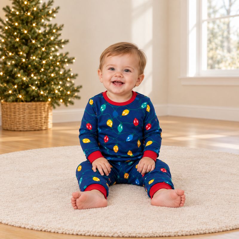 Lights Matching Family Christmas Pyjamas
