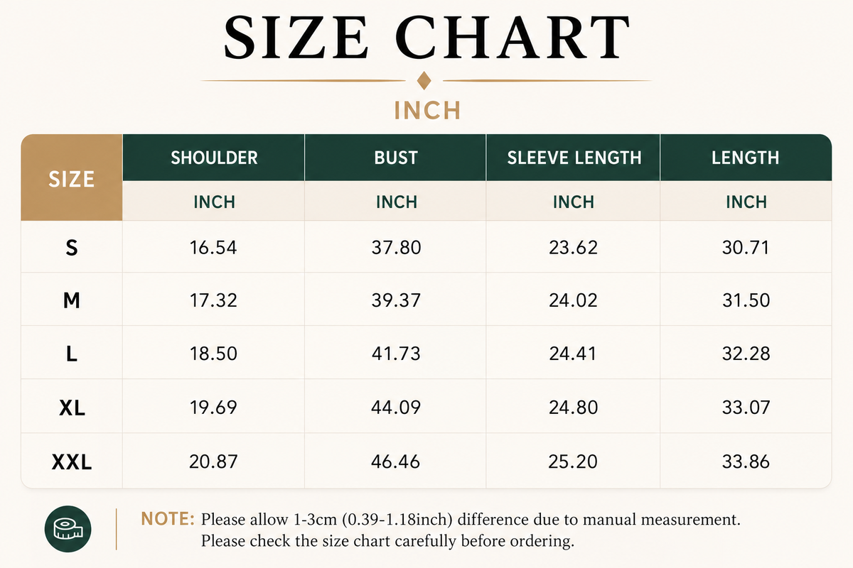 Size Chart Inch