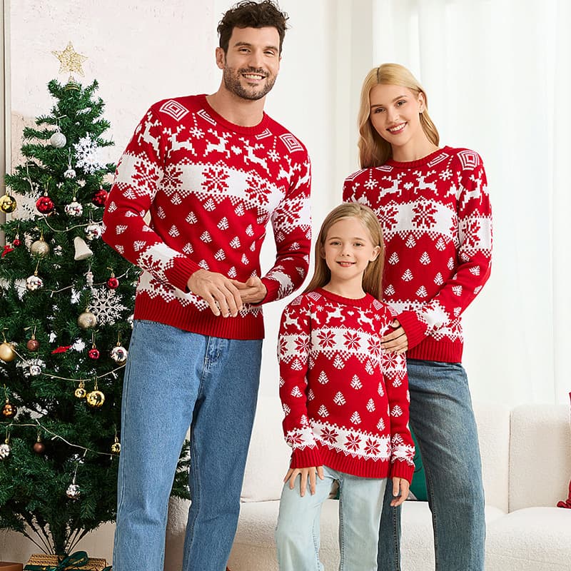 Nordic Snowflake Pattern Christmas Sweater