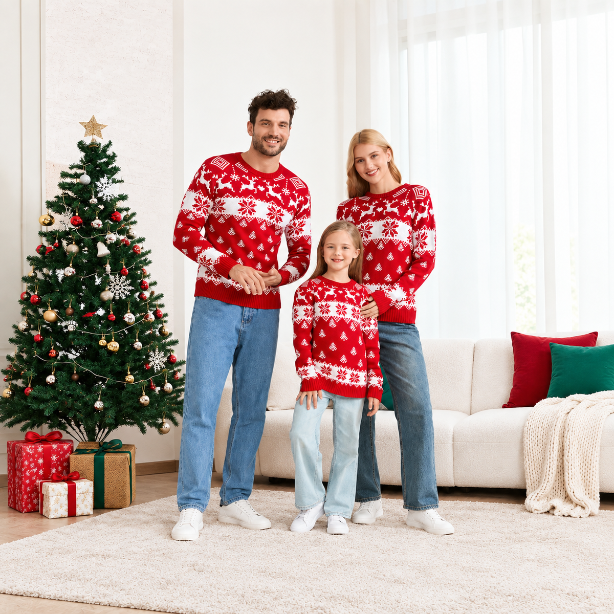 Nordic Snowflake Pattern Christmas Sweater