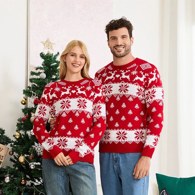 Nordic Snowflake Pattern Christmas Sweater