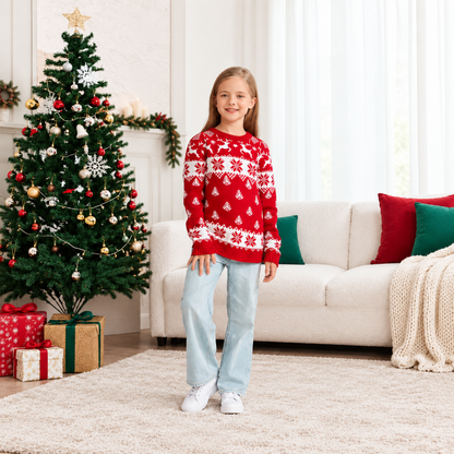 Nordic Snowflake Pattern Christmas Sweater