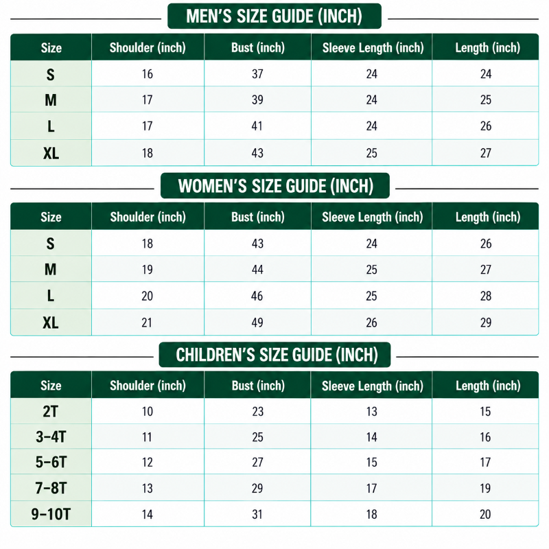 Size Chart Inch