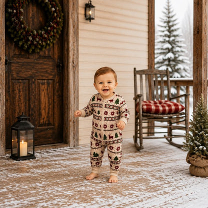 Rustic Christmas Cabin Family Matching pajamas