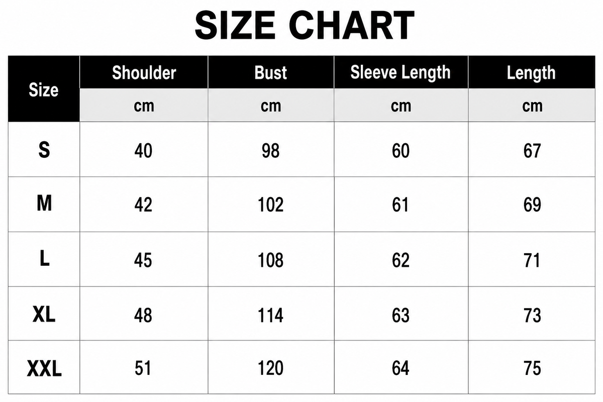 Size Chart CM
