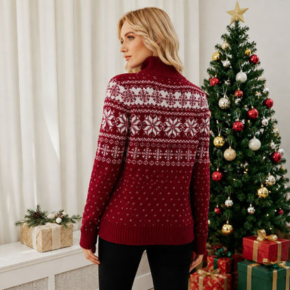 Snow Whisper Turtleneck Christmas Sweater