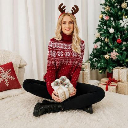 Snow Whisper Turtleneck Christmas Sweater