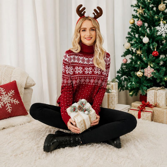 Snow Whisper Turtleneck Christmas Sweater