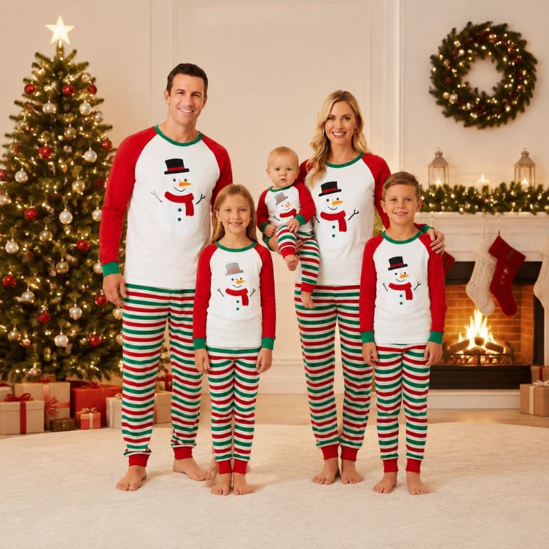 Snowman Cheer Family Matching Christmas pajamas