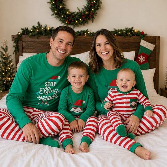 Stop Elfing Family Matching Christmas Pyjamas
