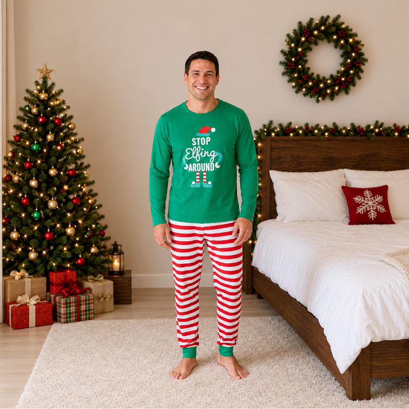 Stop Elfing Family Matching Christmas Pyjamas