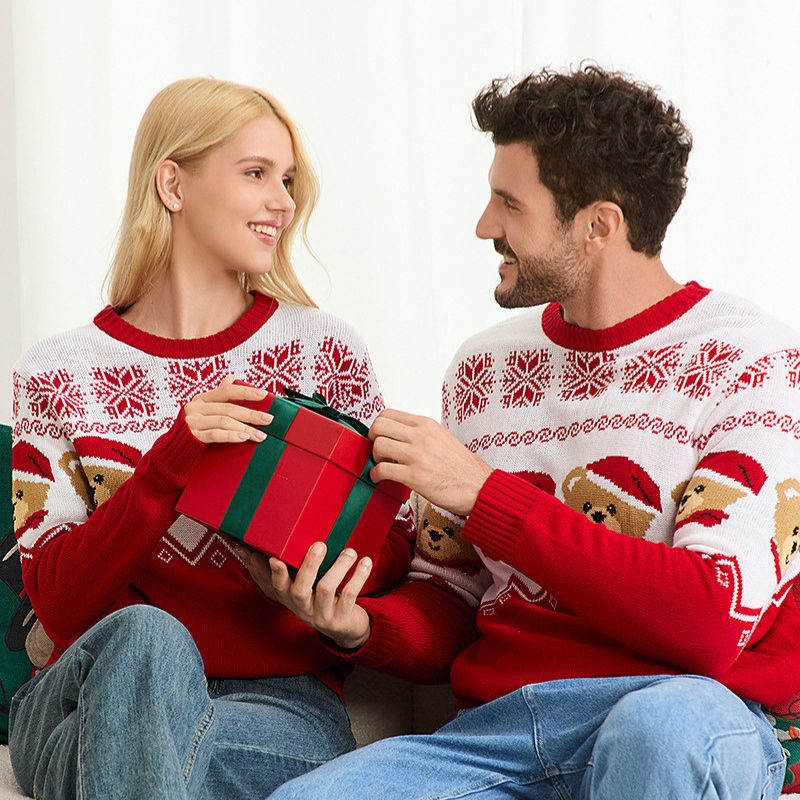 Teddy Bear Fair Isle Matching Family Christmas Sweaters