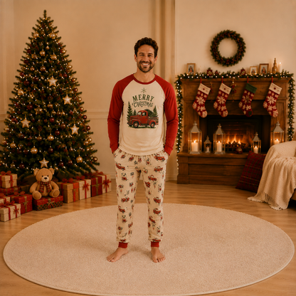 Vintage Christmas Truck Family Matching pajamas