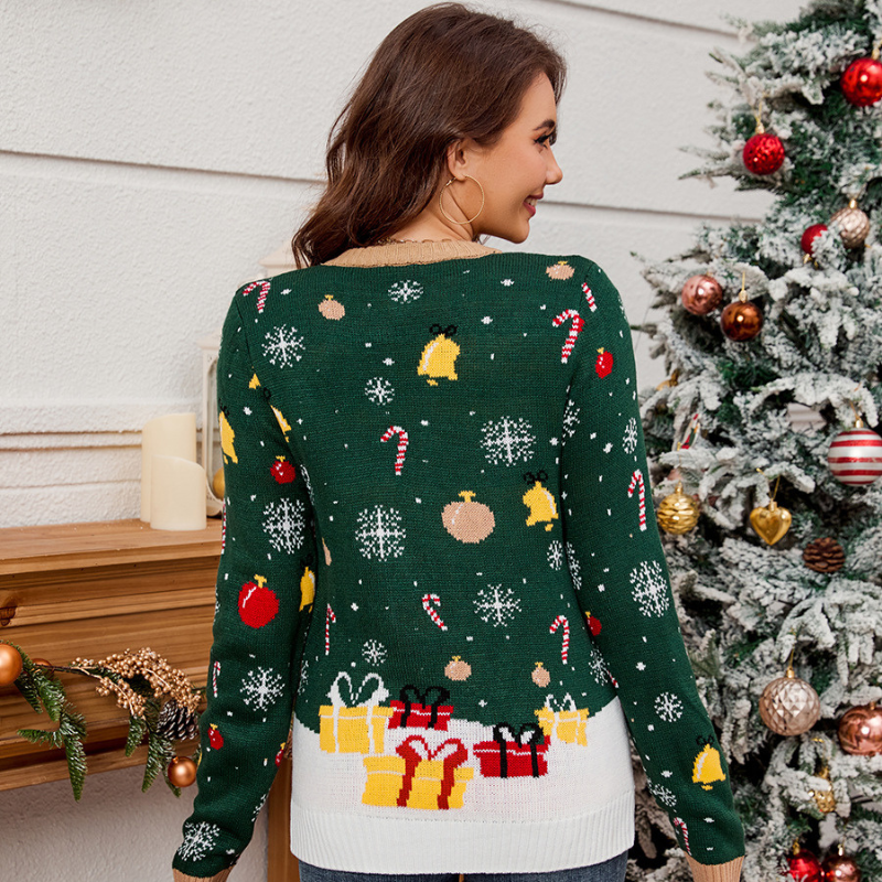 Women's Crewneck Santa Claus Christmas Sweater